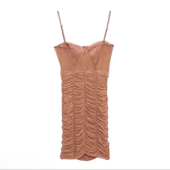Zara Ruched Stretchy Bodycon Mini Rose Pink
Dress(Size Large) - Picture 5 of 11
